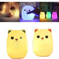 Luminaria Silicone Touch Abajur Led Sensor Colorido Bichinho