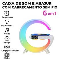 Luminária Smart RGB 10w Indução Bluetooth Speaker