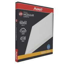 Luminária sobrepor 45w quadrada led 3000k 60x60cm- avant