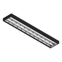 Luminaria Sobrepor Alto Rendimento Retangular Preta 120cm Para 2 Lampadas
