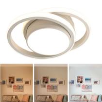 Luminária Sobrepor LED Bivolt Redonda c/ Central Três Tons de Luz Ajustável 33x25x6 Sofisticada