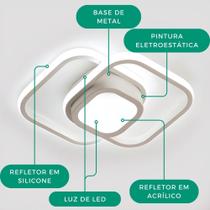 Luminária Sobrepor Plafon LED Bivolt Dois Tons de Luz Escritório Sala Corredor Ambiente Elegante