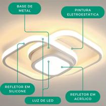 Luminária Sobrepor Plafon LED Bivolt Luz Amarela ou Branca Escritório Sala Corredor Ambiente Elegante