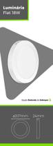 Luminaria sobrepor redonda branca flat led 18w autovolt 4000k 207x24 1350lm llsr418f