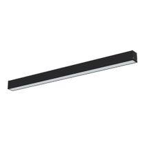 Luminária Sobrepor Taschibra Vetor Led Linear 35w Bivolt Preta 2700k Luz Quente