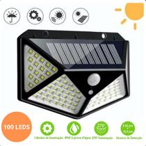 Luminária Solar 100 Leds Compacta Com Sensor Premium Luminária Solar 100 Leds Compacta Com Sensor Premium