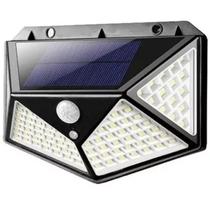 Luminária Solar 100 Leds Preto com Sensor Automático