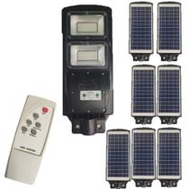 Luminaria Solar 120w Sensor de Movimento Kit 8 Und Detecta Presença Controle Ilumina Acende Led Luz Rua Ammbientes Externos - Ralos e Toneiras