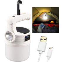 Luminaria Solar 2 Em 1 Laterna Gancho Duplo Led Pendura Portatil Multiuso Camping A prova Agua Resistente Acampamento Iluminaçao Externa Sos Lampada - ABMIDIA