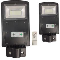 Luminaria Solar 60w 2Un Sensor De Movimento Controle Led