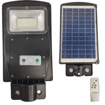 Luminaria Solar 60w Poste Led Controle e Sensor de Movimento Jardins Areas Externas Iluminaçao Rua