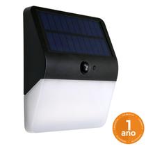 Luminária Solar Arandela ABS com Sensor de Presença LED Branco Quente 3000K - 400 Lúmens