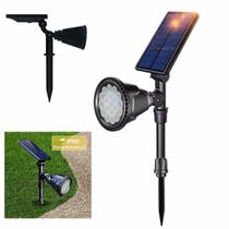 Luminaria Solar Arandela Espeto LED Spot Sensor Presença Movimento Angulo Ajustavel Jardim Parede Quintal Entrada Garagem Arbusto Caminho Iluminaçao