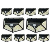 Luminaria Solar Arandela Kit 10 Uni Sensor Presença 3 Funçoes Detecta Movimento Parede Escada Quintal