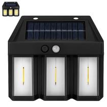 Luminaria Solar Arandela LED Filamento Sensor de Movimento Presença Iluminaçao Externa Jardim Quintal Entrada Ambiente