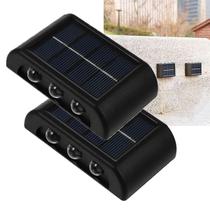Luminaria Solar Arandela Led Spot Kit 2 Uni Parede Caminho Rua Casa Garagem Jardim Quintal Balizador Iluminaçao Segurança