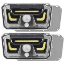 Luminaria Solar Arandela Parede Kit 2 Uni Spot Balizador Sensor Movimento Led Bionic Segurança Iluminaçao Casa Varanda Quintal Jardim