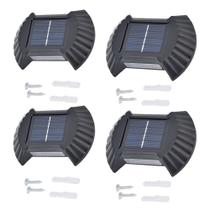 Luminaria Solar Arandela Parede Spot Balizador Kit 4 Und Iluminaçao Luz Led Escada Casa Quintal Jardim Segurança Resistente Decorativo