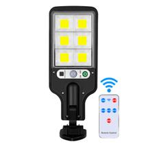 Luminária Solar Arandela Sensor de movimentos Rua Poste Cor Preto C/sensor Portátil Controle Recarregável