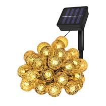 Luminária Solar Bola de Natal PiscaPisca Dourada ZON 3000K Automática para Decoração de Jardim em LED Luminária Solar Bola de Natal PiscaPisca Dourada ZON 3000K Automática para Decoração de Jardim em LED