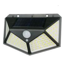 Luminária solar c/ 100 leds para parede com sensor de movimento lumimax gh601 globalmix