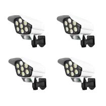 Luminaria Solar Camera Dummy 4 unidades Falsa 30w Controle e Sensor de movimento