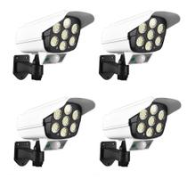 Luminaria Solar Camera Dummy 4 Unidades Sensor de Proximidade e Controle Remoto