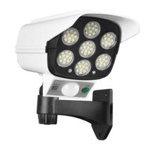 Luminaria Solar Camera Falsa Sensor de Proximidade 77 Leds 3 funções 30w Controle Remoto