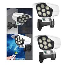 Luminaria Solar Camera Falsa Sensor Movimento Controle Kit 2 Luminaria Solar Camera Falsa Sensor Movimento Controle Kit 2