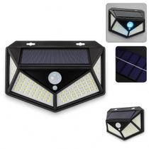 Luminária Solar com Sensor de Movimento 100 LEDs 1000 Lúmens Externa