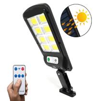 Luminária Solar de Poste 150W Refletor C/ Controle e Sensor de Presença Led Forte Para Jardim