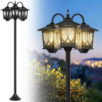 Luminária Solar de Poste Joyoowild 185 cm 3 Cabeças à Prova d'Água Luminária Solar de Poste Joyoowild 185 cm 3 Cabeças à Prova d'Água