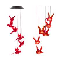 Luminária Solar De Vento Para Exterior À Prova d'Água Com Borboleta, Libélula E Beija-flor LED Que