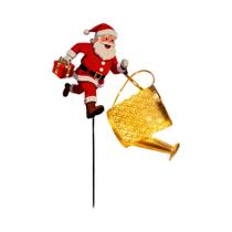 Luminária Solar Decorativa De Metal Em Forma De Papai Noel Para Jardim, Ideal Para O Natal