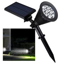 Luminaria Solar Espeto Quintal Jardim Casa 7 Leds Iluminaçao Externa Ambiente Exterior Garagem Branco Frio Segurança Rua