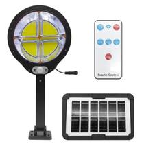 Luminária Solar Externa 200W Redonda com Controle Remoto 3 Modos de Luz com Sensor de Presença, Resistente à Água IP63