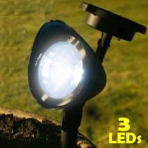 Luminária Solar Jardim PVC Rígido Spot 1383 3 Leds