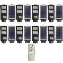 Luminaria Solar Kit 8 Und 120W Led Poste Sensor de Presença Detecta Movimento Ilumina Rua Ambiente Externo Segurança Luz - Ab.MIDIA
