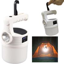 Luminaria Solar Lanterna Dupla Fonte de Luz Led 2 em 1 Camping Portatil Iluminaçao Noturna Externa Acampamento Emergencia SOS Rua Segurança