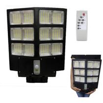 Luminaria Solar Led 600W Poste Refletor Controle Sensor Presença Movimento Iluminaçao Publica Holofote Garagem Comercio Residencia Praça Estrada Aveni