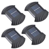 Luminaria Solar Led Parede Arandela Kit 4 Uni Resistente Spot Balizador Enfeite Escada Quintal Jardim Rua Casa Iluminaçao Decoraçao Luz Segurança