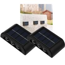 Luminaria Solar Led Spot Arandela 2 Uni Caminho Parede Escada Varanda Jardim Quintal Balizador Proteçao Resistente Iluminaçao