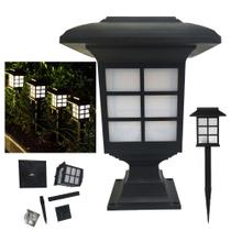 Luminaria Solar Oriental Balizador Refletor Decoraçao Casa Jardim Quintal Rua Iluminaçao Festa Evento Resistente Iluminaçao Multiuso Segurança - Ab.MIDIA