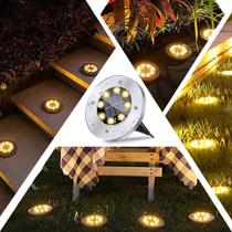 Luminária Solar Para Jardim E Gramado Kit 4 Peças LED Iluminação Externas Á prova D'Água Acionamento Automático ao Anoitecer