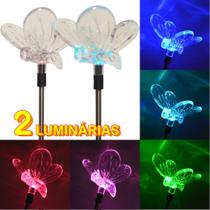 Luminária Solar para Jardim em PVC Abelha 1381 2 Peças