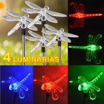 Luminária Solar para Jardim Libélula 4 Peças CBRN12923