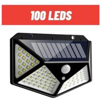 Luminária Solar Parede 100 Led Sensor Presença Com 3 Funções