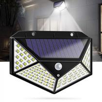 Luminária Solar Parede 100 Led Sensor Presença Com 3 Funções