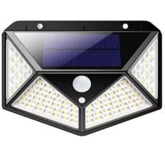 Luminária Solar Parede 100 Leds Sensor Presença com 3 Funções Jardim A Prova D' Água Luminária Solar Parede 100 Leds Sensor Presença com 3 Funções Jardim A Prova D' Água