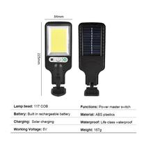 Luminária Solar Parede 108 Cob Sensor Movimento Com 3 Funções